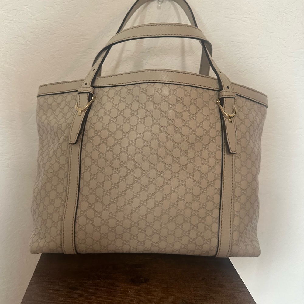 Gucci Beige Small Monogram Tote Bag